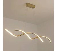 YCVAWEOD Long Strip Kitchen Island Pendant Light, Spiral Aluminum Alloy Hanging Lamp With Linear Silicone Shade, Modern Led Suspension Lamps, Lighting Drop Lights Above Minimalist-Dimming-110CM LWX