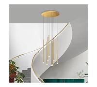 YCVAWEOD Long Tube Stairs Spiral Chandelier Modern Duplex LED Pendant Light Cluster Suspended with Adjustable Height for Kitchen Island Loft Bar Building Foyer Lamp (Color : 8 Lights LWX