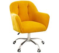 YCVAWEOD Low-Back Office Task Chair Cotton and Linen Executive Chair Adjustable Home Desk Chair with 360 Degree Swivel Wheels for Bedroom, Classroom LWX