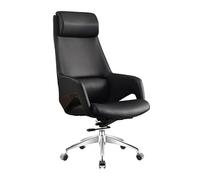 YCVAWEOD Luxury Modern Office Chair with Wheels Swivel Desk Chair for Home & Studio Comfortable Executive Seating (Black) LWX