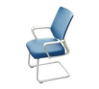 YCVAWEOD Mesh Office Chair, Office Guest Chair, No Wheels Mesh Desk Chairs, for Home, Meeting Room, Conference Multi-Scene Use(Blue) LWX