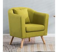 YCVAWEOD Mid Century Modern Accent Chair,Fabric Chairs for Living Room Upholstered Armchair With Pillow for Bedroom,Apartment,Studio,Office,Waiting Room grass green LWX