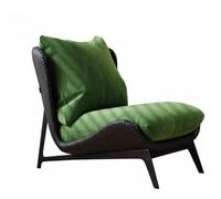 YCVAWEOD Mid-Century Modern Accent Chair, Soft Flannel Sofa Lounge Chair Reading Chair With Metal Leg for Living Room Bedroom Office green LWX