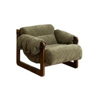 YCVAWEOD Mid Century Modern Accent Chair With Wood Frame, Lounge Arm Chair Upholstered Living Room Lounge Arm Chair, Thick and Comfy Innerspring Seat Cushion for Bedroom B LWX
