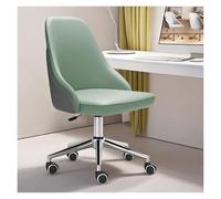 YCVAWEOD Mid Century Modern Adjustable Height Desk Chair - Leather Swivel Rolling Office Chair with Wheels - Green Mid Back Executive Computer Task Chair LWX