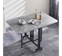 YCVAWEOD Mobile Folding Dining Table, Butterfly Dining Set, Space Saving Folding Dining Table, for 4-8 People, Dining Room Table with Metal Frame and Solid MDF Wood Board (Color LWX