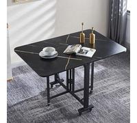 YCVAWEOD Mobile Folding Dining Table, Butterfly Dining Set, Space Saving Folding Dining Table, for 4-8 People, Dining Room Table with Metal Frame and Solid MDF Wood Board (Color LWX