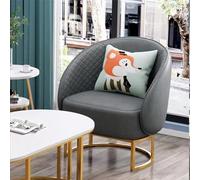 YCVAWEOD Modern Accent Armchair Single PU Leather Sofa,Balcony Living Room Lazy Home Single Chair Sofa With Gold Metal Stand for Living Room Bedroom Entryway 6 LWX