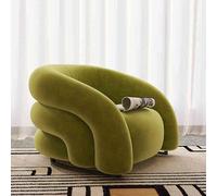 YCVAWEOD Modern Accent Single Sofa Chair With Arms,Comfy Barrel Armchair Single Sofa Chair for Bedroom, Office, Fully Assembled green LWX