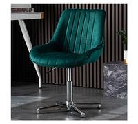 YCVAWEOD Modern Armless Swivel Office Chair - Mid Back PU Leather Desk Chair No Wheels Stylish Green Vanity Chair for Home Office & Computer Tasks LWX