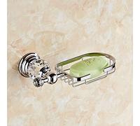 YCVAWEOD Modern Bathroom Accessories Set with Brass Shower Shelf Silver Crystal Wall Mounted Towel Bar Toilet Paper Holder Toilet Brush Holder Soap Net Stylish and Functional Bath Decor LWX