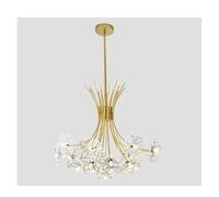 YCVAWEOD Modern Crystal Dandelion Chandelier Lighting Pendant Lamp for Living Dining Room Home Suspension Decoration LED Bedroom(White Light(6000k),Golden Dia 68cm) LWX