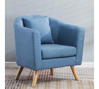 YCVAWEOD Modern Fabric Accent Chair Upholstered Arm Chair for Living Room Bedroom Single Sofa Chair With Pillow for Bedroom,Apartment,Studio,Office,Waiting Room sky blue LWX
