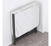 YCVAWEOD Modern Folding Dining Table With Extendable Drop Leaf - Multifunction Expandable Table For Kitchen, Bedroom, Living Room - Adjustable Foot Pads, Carbon Steel Frame Structure(C,140x80cm) LWX