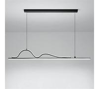 YCVAWEOD Modern LED Chandelier Linear Pendant Light - Long Metal Hanging Lamp with White Silicone Shade Stylish Strip Suspension Ceiling Fixture for Restaurant & Home Decor LWX