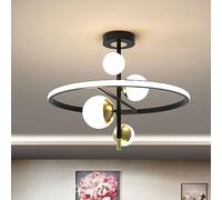 YCVAWEOD Modern LED Chandelier Round Spherical Pendant Light for Bedroom & Dining Room 3 Color Options Stylish Living Room Lamp Creative Lighting Fixture (Clear Finish) LWX