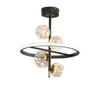 YCVAWEOD Modern LED Chandelier Round Spherical Pendant Light for Bedroom & Dining Room 3 Color Options Creative Living Room Lighting Fixture Clear Finish LWX