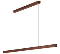 YCVAWEOD Modern LED Linear Suspension Light Dimming Pendant Chandelier for Dining Room Kitchen Island Living Bar Walnut Finish 120 cm Long Stylish Ceiling Lighting LWX