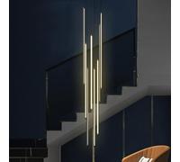 YCVAWEOD Modern LED Pendant Lamp for Stairs, 12-Head Adjustable Chandelier, Dimmable Aluminum Ceiling Light Fixture, Warm White (8 Heads 100cm) LWX