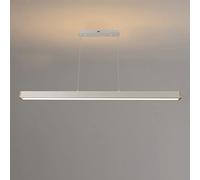 YCVAWEOD Modern LED Pendant Light, Rectangular Long Hanging Lamp, Ultra-Thin Metal Strip Chaner with Acrylic Lampshade, Linear Dining Room Suspension Lamps, One-line Kitchen Island Lights LWX