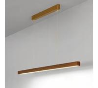 YCVAWEOD Modern Led Pendant Light, Ultra-Thin Metal Hanging Lamp With Acrylic Shade, Aluminum Walnut Grain Suspension Lamps With Water Transfer Finish, Linear Long Strip-White Light-120CM LWX