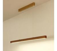 YCVAWEOD Modern Led Pendant Light, Ultra-Thin Metal Hanging Lamp With Acrylic Shade, Aluminum Walnut Grain Suspension Lamps With Water Transfer Finish, Linear Long Strip-Warm Light-120CM LWX