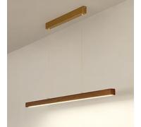 YCVAWEOD Modern Led Pendant Light, Ultra-Thin Metal Hanging Lamp With Acrylic Shade, Aluminum Walnut Grain Suspension Lamps With Water Transfer Finish, Linear Long Strip-Neutral Light-120CM LWX