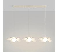 YCVAWEOD Modern LED Pendant Lighting Ceiling Fixture White Acrylic Hanging Lamp, Metal Suspended Lamps, Flower Shape Dining Room Kitchen Island Chandeliers,Contemporary Dining Room LWX