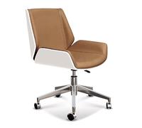 YCVAWEOD Modern Mid-Back Executive Office Chair, Offices Swivel Chair, Swivel Desk Chair, with Wheels, for Home, Conference(Brown) LWX