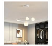 YCVAWEOD Modern Minimalist Bedroom LED Pendant Lamps Circle Magic Bean Art Dining Room Lighting for Nordic Cafe Home Decor Chandelier LWX