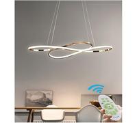 YCVAWEOD Modern Minimalist Spiral Twisted Long Line Led Chandelier - 75W Integrated Led Pendant Light In Gold And Black With Chrome Finish,Chandelier Lamps-Plated Gold LWX