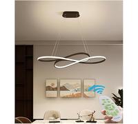 YCVAWEOD Modern Minimalist Spiral Twisted Long Line Led Chandelier - 75W Integrated Led Pendant Light In Gold And Black With Chrome Finish,Chandelier Lamps-Dark LWX