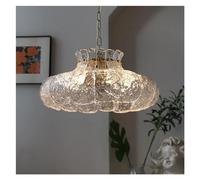 YCVAWEOD Modern Pendant Light Indoor Pendant Lamp Ice-Melting Retro Glass French Chandeliers Dining Room Led Decor Luxury Bedroom Bar Light,Led Ceiling(Warm White,40cm) Hanging Lamp Fixture LWX