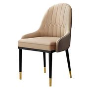 YCVAWEOD Modern PU Leather Dining Chair High Back Soft Seat with Metal Legs Waterproof Stylish Furniture for Kitchen and Living Room Design for Comfort LWX