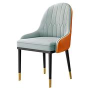 YCVAWEOD Modern PU Leather Dining Chair Soft High Back with Metal Legs Waterproof Upholstered Seat for Kitchen Living Room Contemporary Design Comfort LWX