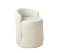 YCVAWEOD Modern Round Ottoman Multifunctional Vanity Chair Footrest Stool PU Leather Upholstered Wood Frame Non-Slip Rubber Pads Practical(White) LWX