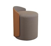 YCVAWEOD Modern Round Ottoman Multifunctional Vanity Chair Footrest Stool PU Leather Upholstered Wood Frame Non-Slip Rubber Pads Practical(Multi-Colored) LWX