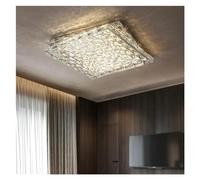 YCVAWEOD Modern Style LED Ceiling Lamp Compatible with Living Room Bedroom Kitchen Villa Square Chrome Silver Luxury Crystal Chandelier Light, Pendant Light LWX