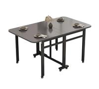 YCVAWEOD Movable Folding Dining Table, Kitchen Table, Multifunction Table Drop Leaf Dining Table, Solid Wooden Space Saving Folding Dinner Table With 8 Wheels, For Dining Room, Living Room LWX