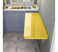 YCVAWEOD Multi Function Wall Mounted Folding Table for Home Office Kitchen Laundry Room Space Saving Desk with 4 Colors Options (Yellow 120x40cm) LWX