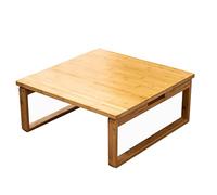 YCVAWEOD Multifunctional Foldable Bamboo Low Table - Japanese Style Square Tea & Dining Table for Kids' Art Natural Color Compact Design (70x70x28.5cm) LWX