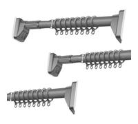 YCVAWEOD No-Drill Curtain Rod with Suction Cups, Adjustable Shower Rod, Clothing Rack for Windows & Closets, Bathroom Use, Extends 410CM-500CM, Color: Gray, Size: 36 LWX