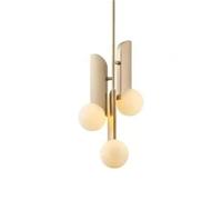 YCVAWEOD Nordic Designer's Gold Pendant Lamp Model House Minimalist Restaurant Corridor Artistic Single Head Glass Ball LED Lighting LWX