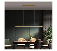 YCVAWEOD Nordic Minimalist Restaurant Chandelier Modern One Word Office Study Led Strip Lamps Dining Tables Pendant Light(Gold-L150CM) LWX