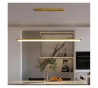 YCVAWEOD Nordic Minimalist Restaurant Chandelier Modern One Word Office Study Led Strip Lamps Dining Tables Pendant Light(Gold-L120CM) LWX
