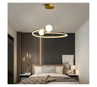 YCVAWEOD Nordic Minimalist Ring LED Pendant Lamp Dimmable for Table Dining Room Kitchen Island Bedroom Chaner Lustre Lighting Fixture,Modern (Neutral Light D40cm) LWX