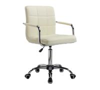 YCVAWEOD Office Chair Adjustable Swivel Desk Chair with Wheels Leather Gaming Chair with Armrests Reclining Computer ChairBeige LWX