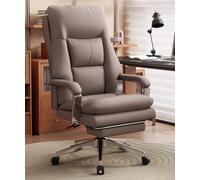 YCVAWEOD Office Chair Brown Executive Office Chair - Adjustable Height Swivel Design Reclining With Retractable Armrests And Supports - Ideal For Computer And Administrative Use LWX