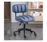 YCVAWEOD Office Chair Computer Chair With Adjustable Backrest Height And Pu Leather Seat 360° Swivel Wheels For Home And Study Small Spaces (Blue) LWX