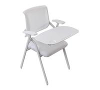 YCVAWEOD Office Chair, Folding Training Chair with Writing Tablet, Home Office Desk Chairs, Ideal for Classroom, Office, Conference(White) LWX
